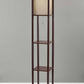 Floor Lamp With Black Wood Finish Storage Shelves