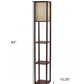 Floor Lamp With Black Wood Finish Storage Shelves