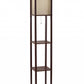 Floor Lamp With Black Wood Finish Storage Shelves