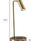 17" Brass Metal LED Desk Lamp With USB And Wireless Charging