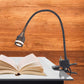 15" Black Metal Adjustable Clip On LED Table Lamp