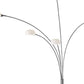 86" Steel Five Light Tree Floor Lamp With White Glass Dome Shade