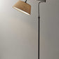 61" Bronze Arched Floor Lamp With Brown Fabric Empire Shade