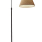 61" Bronze Arched Floor Lamp With Brown Fabric Empire Shade