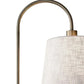 65" Brass Tray Table Floor Lamp With White Solid Color Empire Shade