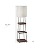 63" Column Floor Lamp With White Drum Shade