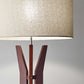 60" Solid Wood Tripod Floor Lamp With White Drum Shade