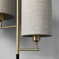 70" Brass Two Light Novelty Floor Lamp With White Drum Shade