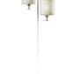 70" Brass Two Light Novelty Floor Lamp With White Drum Shade