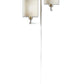 70" Brass Two Light Novelty Floor Lamp With White Drum Shade