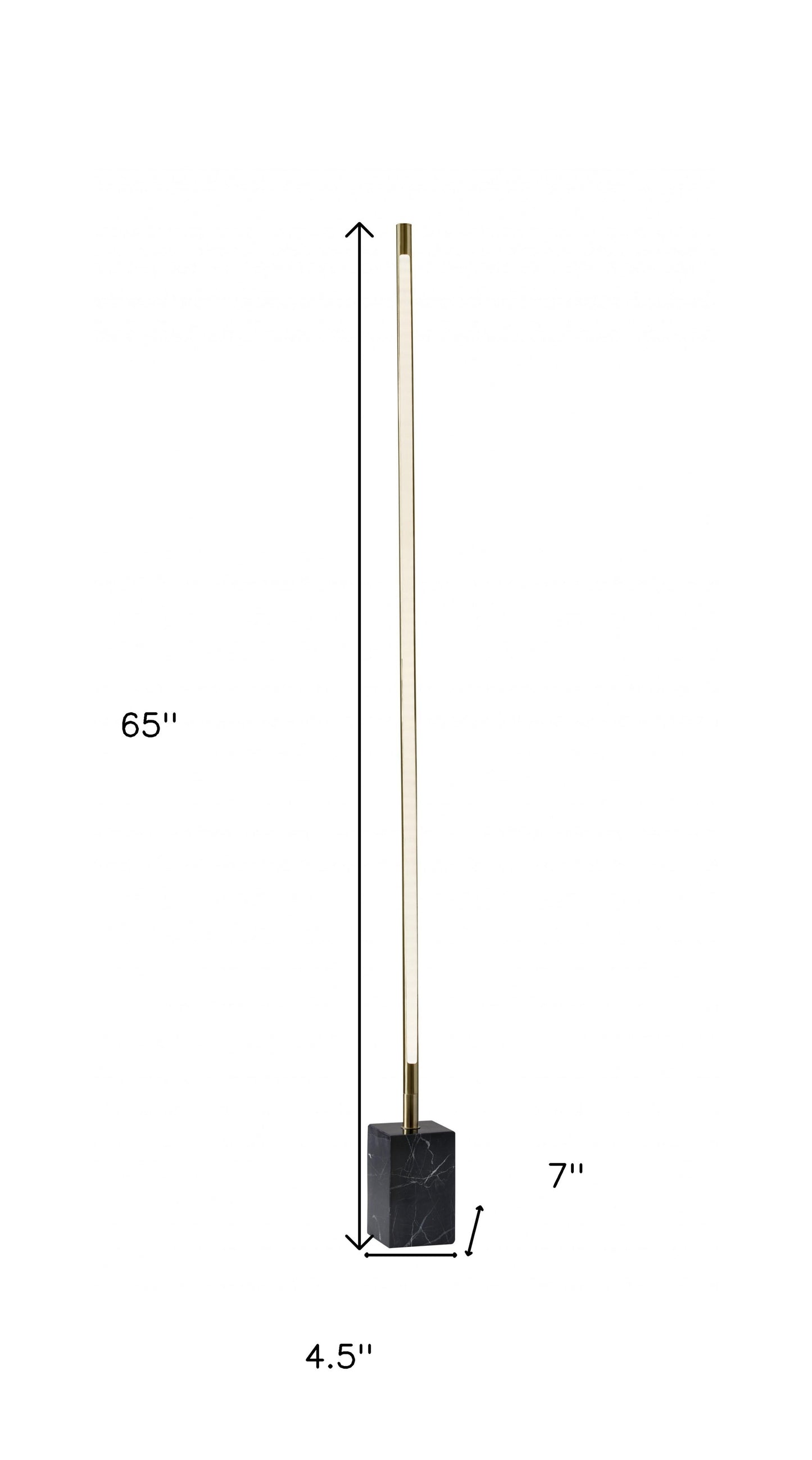 Minimalist Ambient Glow Led Floor Lamp With Dimmer In Brushed Steel And White Marble