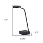 Tech Enhanced Black Metal Disk Led Adjustable Desk Lamp