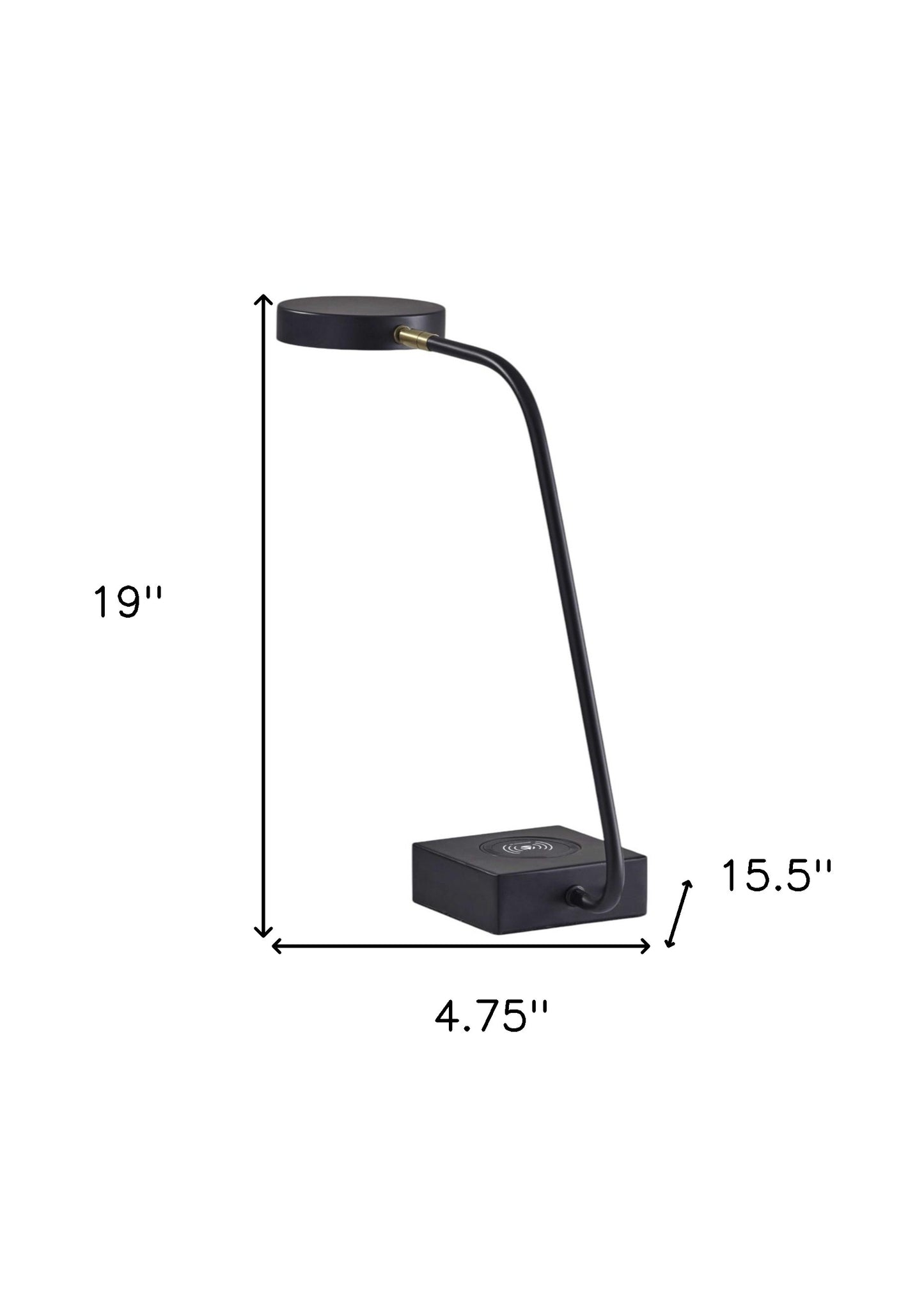 Tech Enhanced Black Metal Disk Led Adjustable Desk Lamp