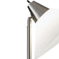 Elemental Brushed Steel Metal Torchiere With White Cone Shade