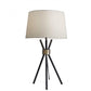 Black Metal Tripod Leg With Antique Brass Accent Table Lamp