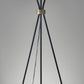 60" Black Tripod Floor Lamp With White Empire Shade