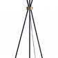 60" Black Tripod Floor Lamp With White Empire Shade