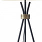 60" Black Tripod Floor Lamp With White Empire Shade