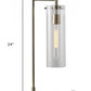 24" Brass Novelty With Clear Cylinder Shade