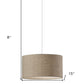 Burlap Fabric Light Brown Electric Drum Pendant Lamp