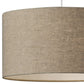 Burlap Fabric Light Brown Electric Drum Pendant Lamp