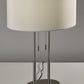 27" Silver Metal Bedside Table Lamp With White Shade