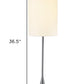 Black Nickel Finish Metal Tall White Shade Table Lamp