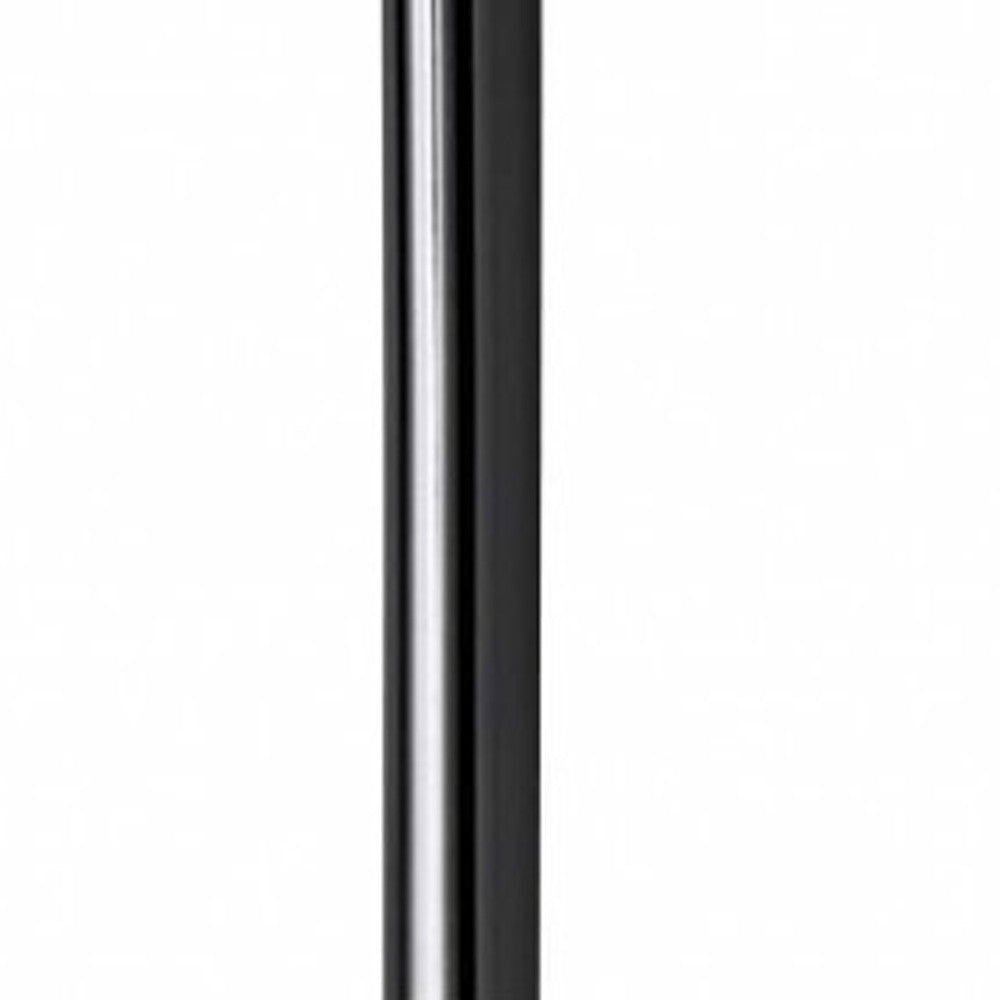 74" Black Nickel Floor Lamp With White Fabric Shade