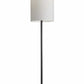 74" Black Nickel Floor Lamp With White Fabric Shade