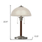 23" Silver Metal Standard Table Lamp With White Shade