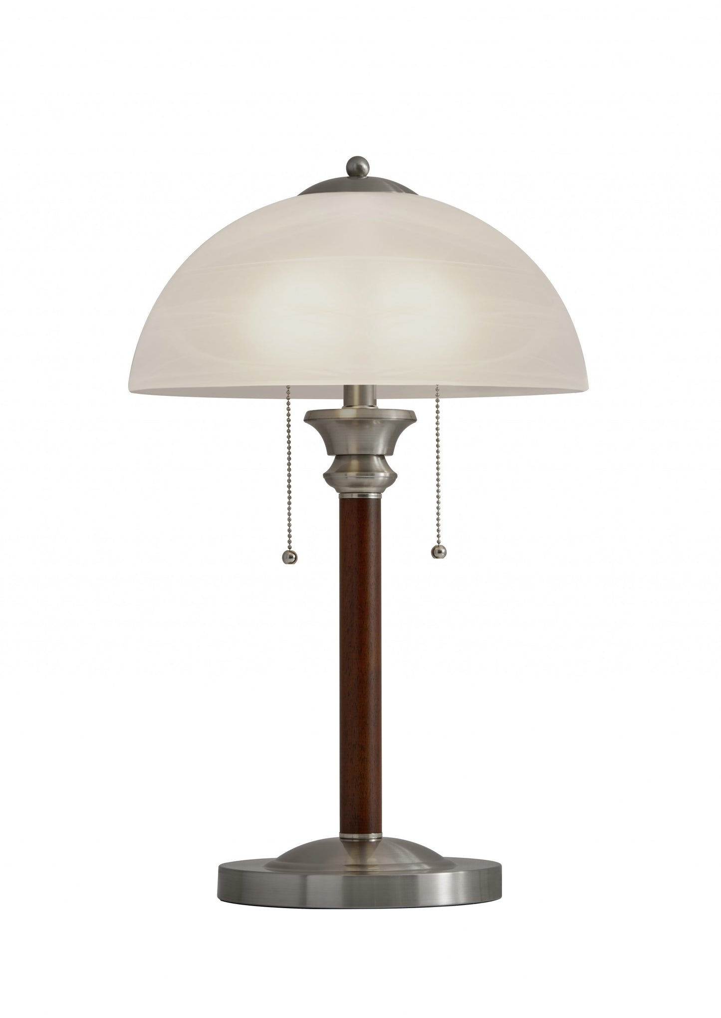 23" Silver Metal Standard Table Lamp With White Shade