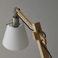 25" Natural Wood Adjustable Height Table Lamp With White Bell Shade