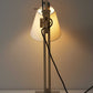 25" Natural Wood Adjustable Height Table Lamp With White Bell Shade