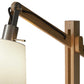 25" Natural Wood Adjustable Height Table Lamp With White Bell Shade