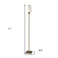 Brass Metal Floor Lamp With White Opal Wine Glass Shade