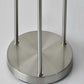 68" Steel Three Light Floor Lamp With White Linen Cylinder Shades