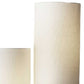 68" Steel Three Light Floor Lamp With White Linen Cylinder Shades