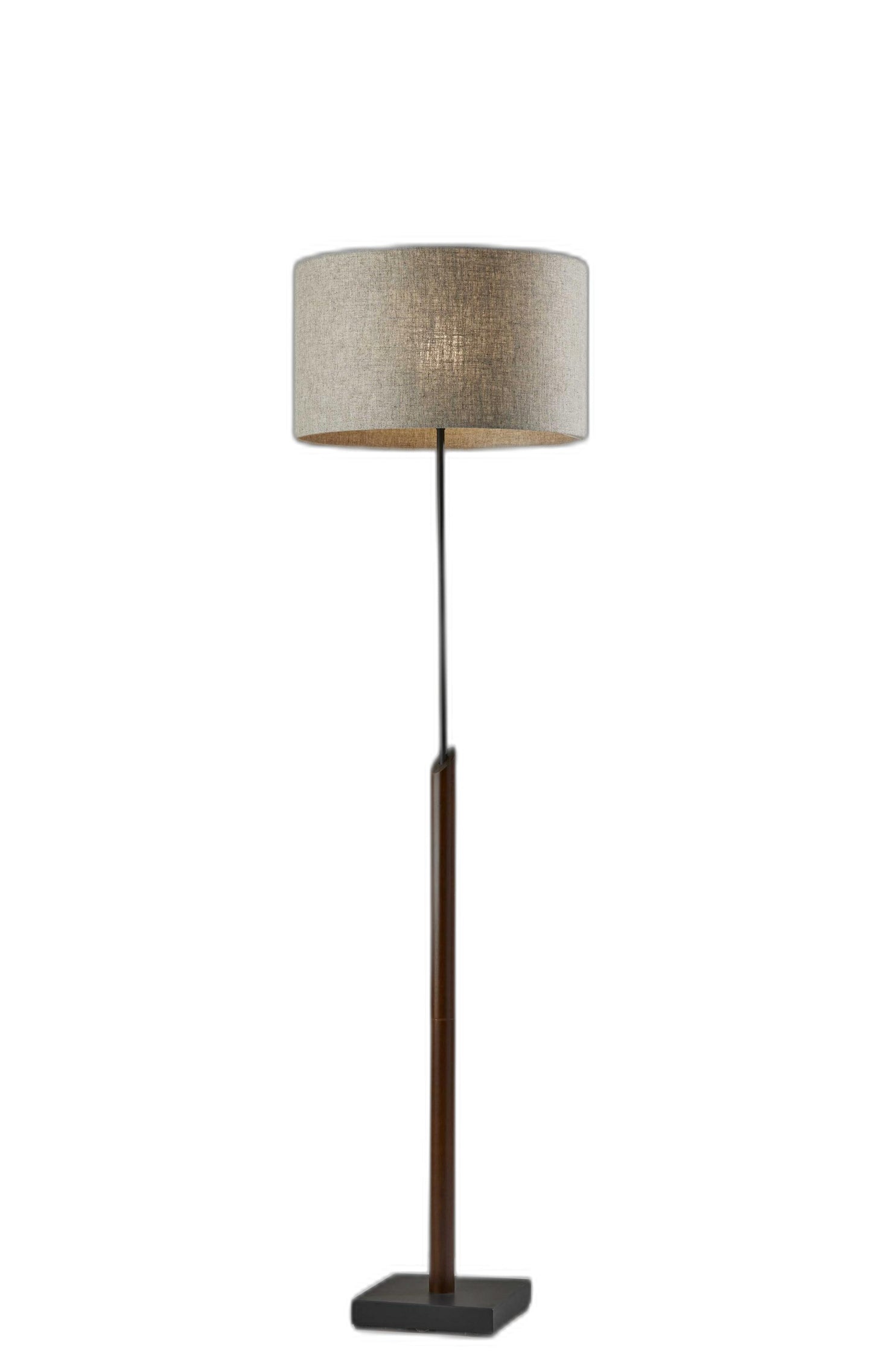 63" Black Traditional Shaped Floor Lamp With Beige Drum Shade