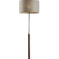 63" Black Traditional Shaped Floor Lamp With Beige Drum Shade