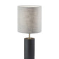 Black Wood Circular Block Table Lamp