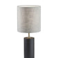 Black Wood Circular Block Table Lamp