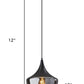 Gnome Smoked Glass Black Metal Pendant Lamp