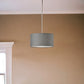 Burlap Fabric Light Brown Electric Drum Pendant Lamp