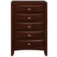 32" Espresso Solid Wood Five Drawer Chest