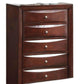 32" Espresso Solid Wood Five Drawer Chest