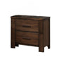 25" Brown Two Drawers Nightstand