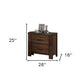 25" Brown Two Drawers Nightstand