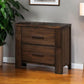 25" Brown Two Drawers Nightstand