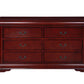 57" Brown Solid Wood Double Dresser