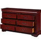 57" Brown Solid Wood Double Dresser